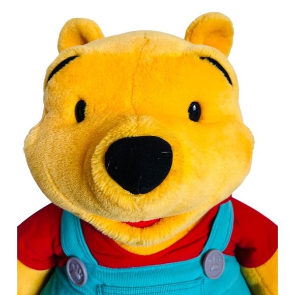 Vintage Disney Talking Winnie The Pooh Jumbo Plush In Overalls - Collectible - Picture 2 of 10
